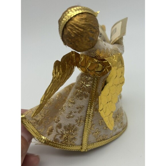 Vintage Koestel Wax Angel Christmas Ornament Singing Angel Gold READ DESCRIPTION - Picture 5 of 9